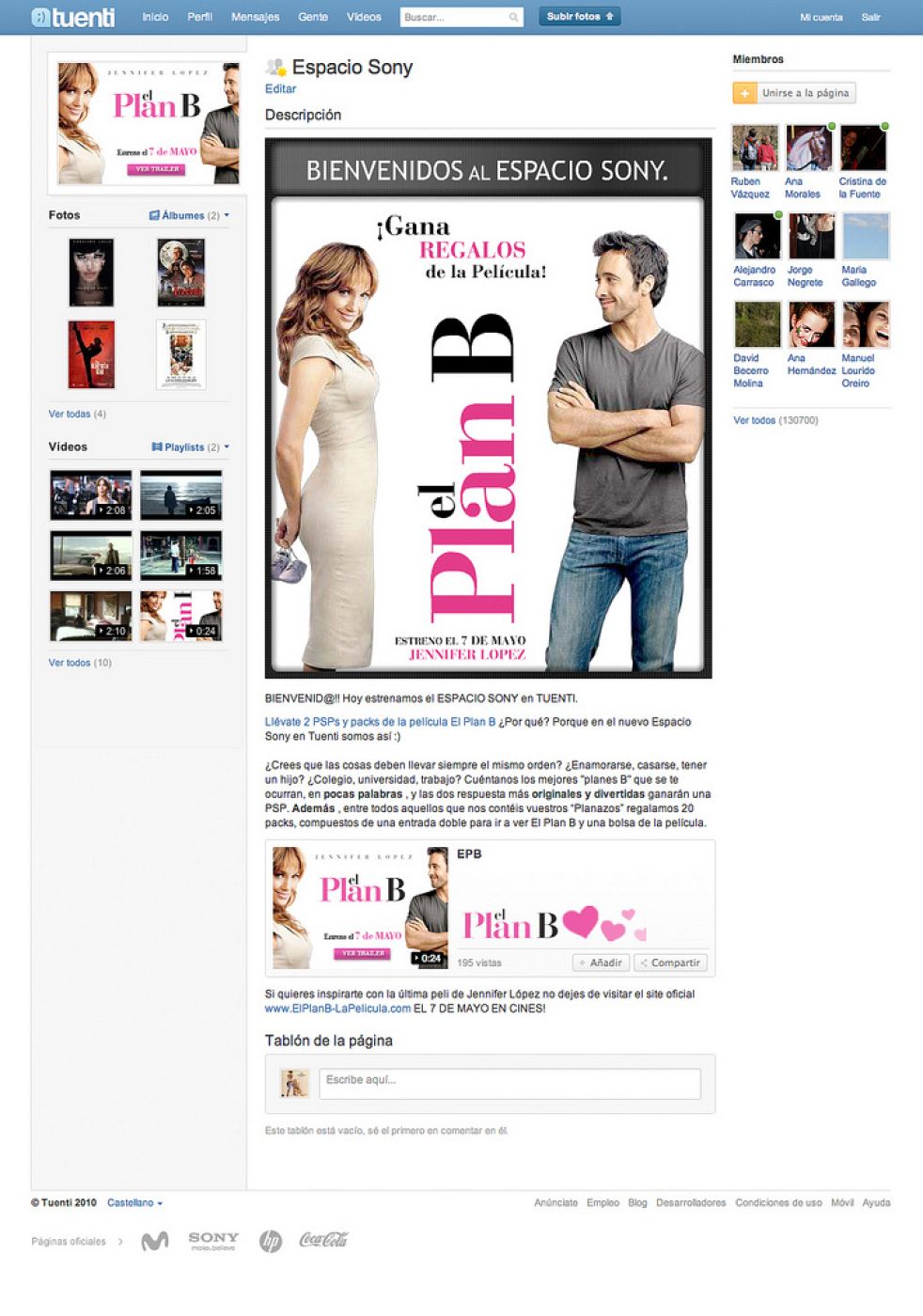 Ejemplo de una 'Tuenti Página'