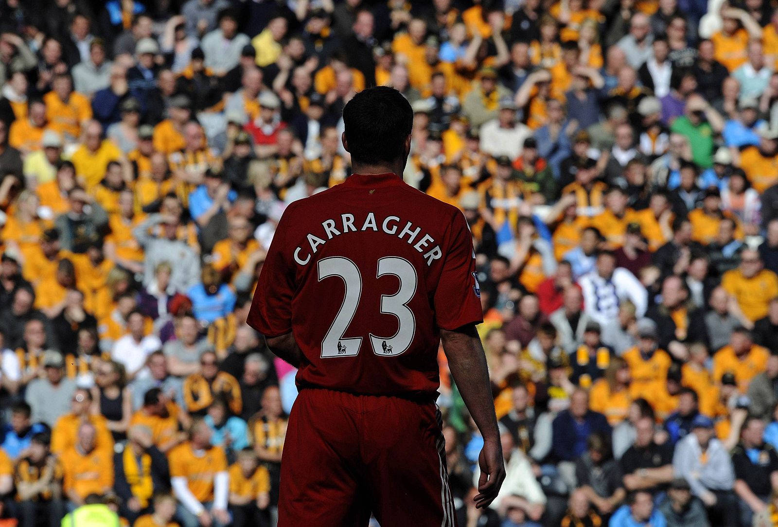 Liverpool's Carragher is seen during their English Premier League soccer match against Hull City in Hull