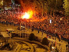 Neptuno vuelve a ponerse la bufanda de su 'Atleti'