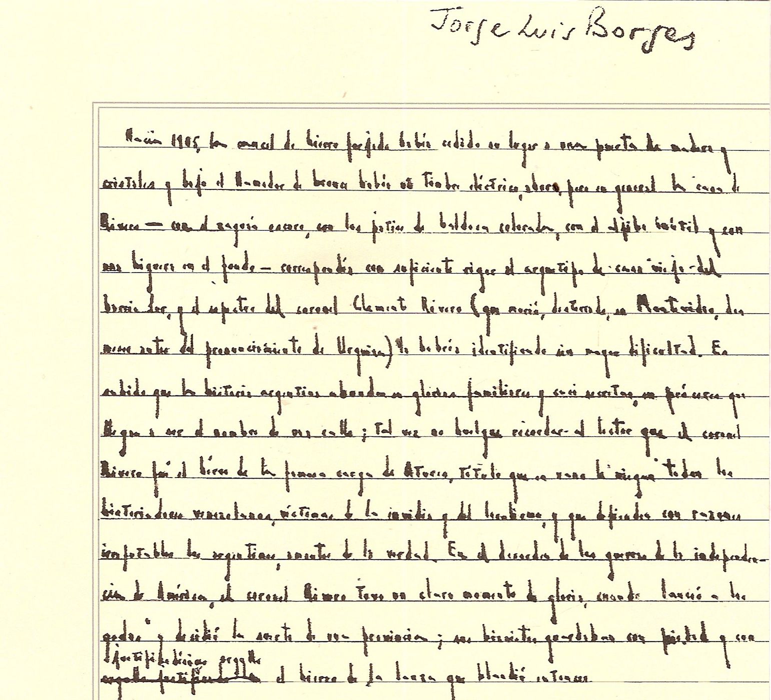 PUBLICAN UN RELATO INÉDITO DE BORGES, QUE REFLEJA SU NOSTALGIA DE LA HISTORIA