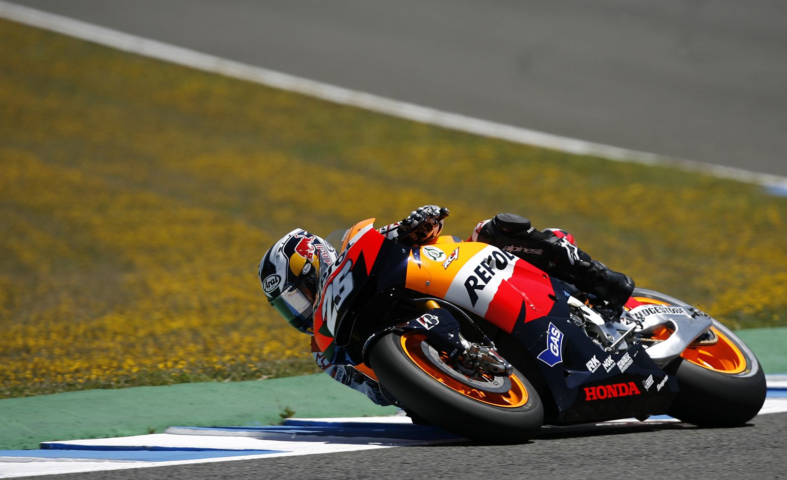 Honda MotoGP rider Pedrosa of Spain rides his bike during during the Spanish Grand Prix in Jerez