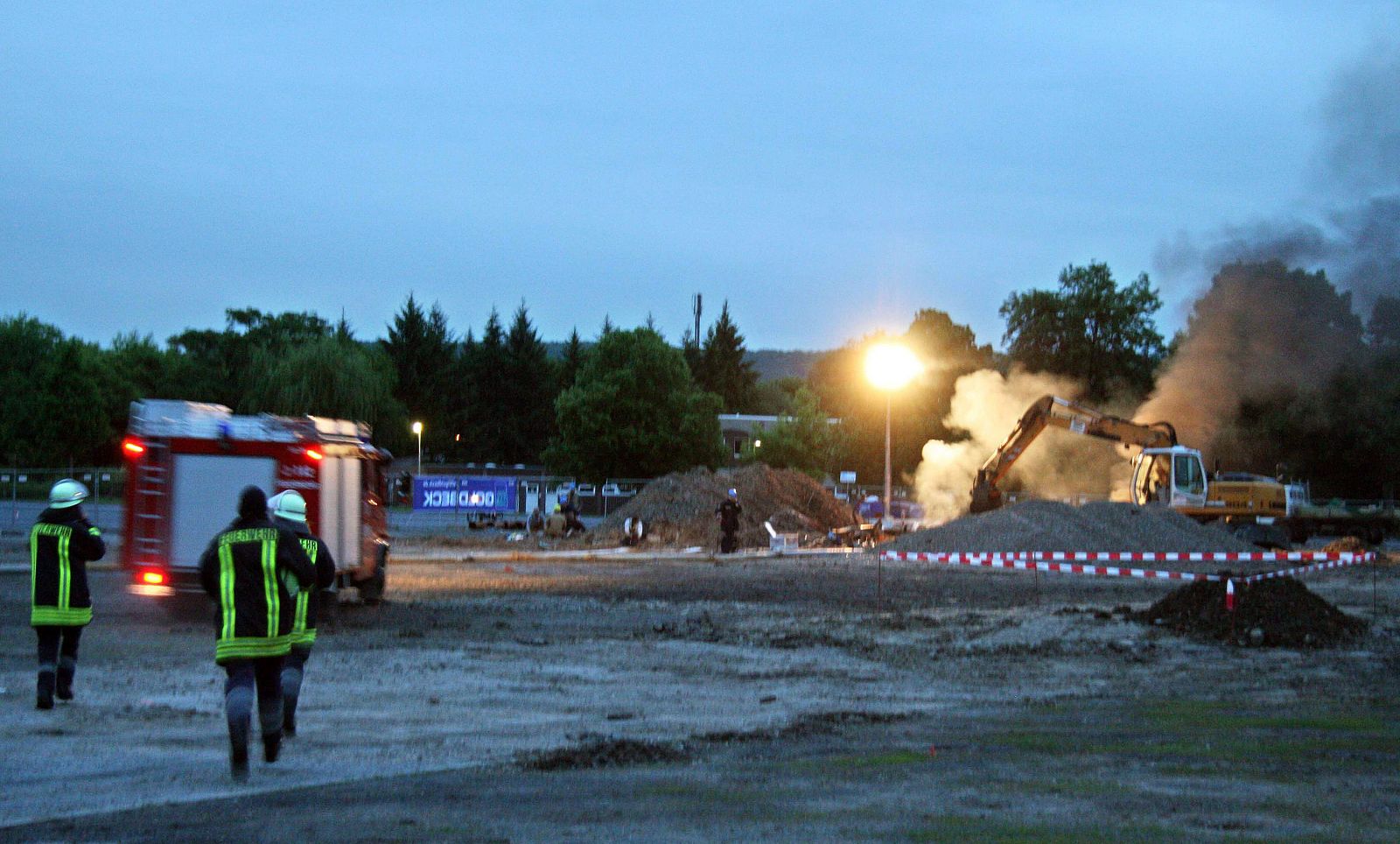 Lugar de la explosión en Gotinga, Alemania