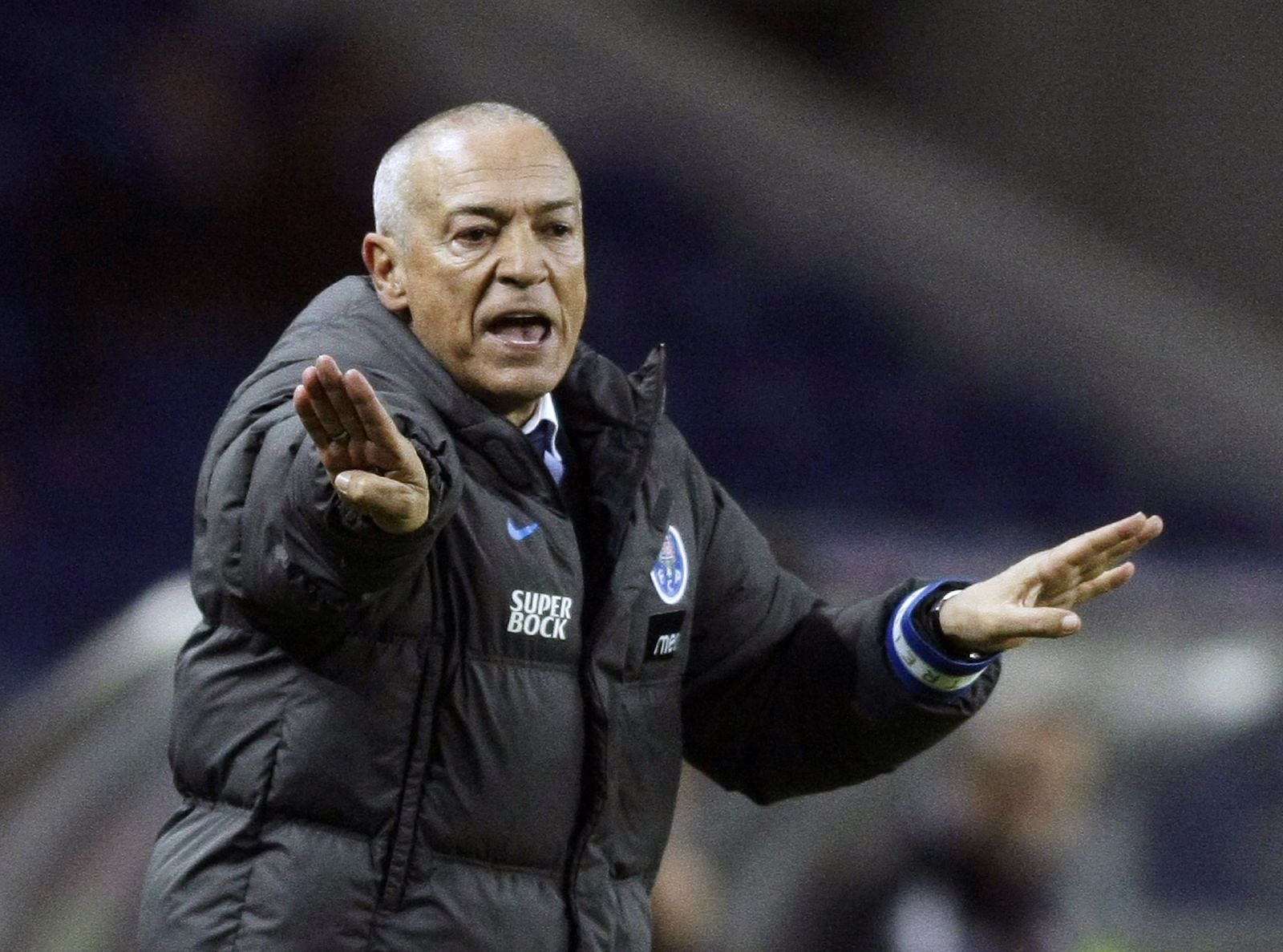 Porto's coach Ferreira reacts during their Portuguese Premier League soccer match against Braga at Dragao stadium in Porto