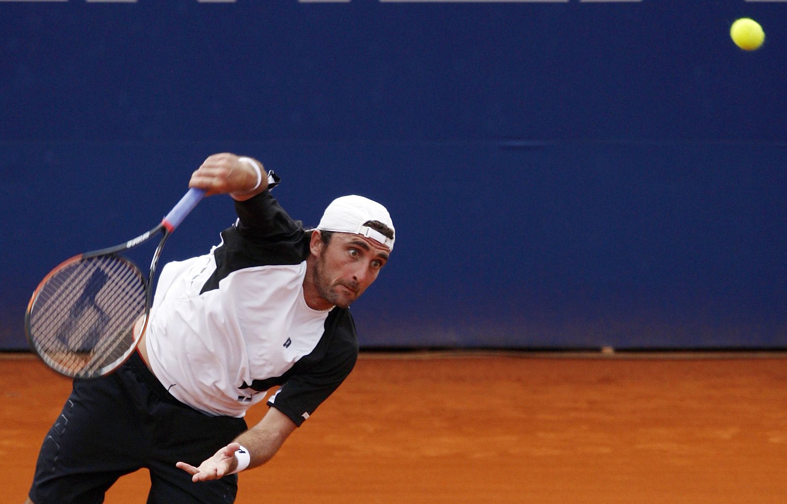 Ventura of Spain serves to compatriot Ferrero during their tennis match at the ATP Buenos Aires Open