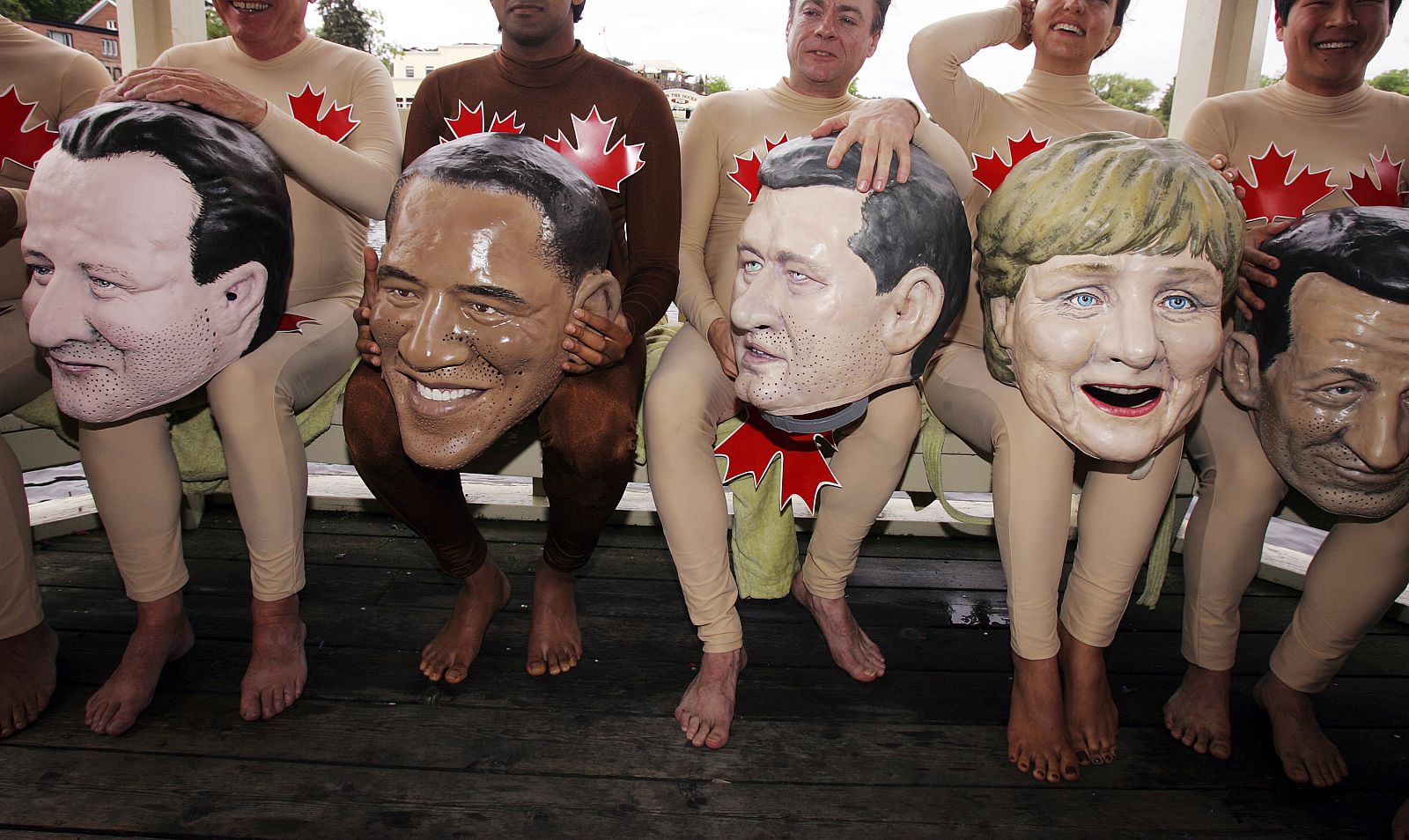 Caricaturas de los líderes del G-8