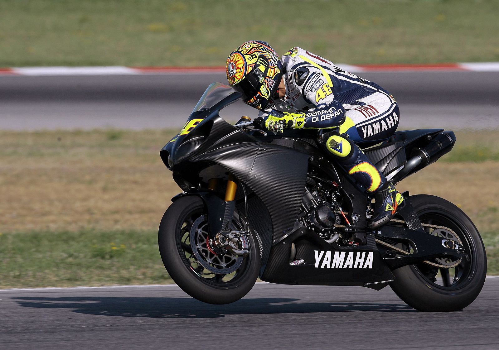 MotoGP world champion Valentino Rossi rides during a private test at Misano circuit in Misano