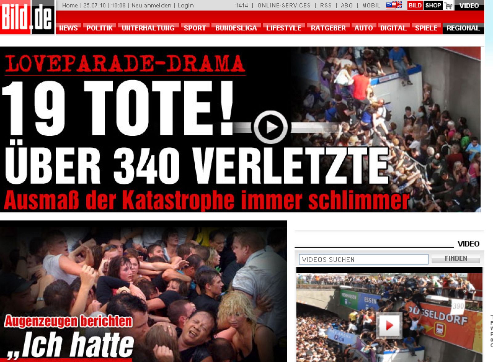 "19 muertos y más de 340 heridos. Magnitud de la peor catástrofe", afirma el diario alemán 'Bild'.