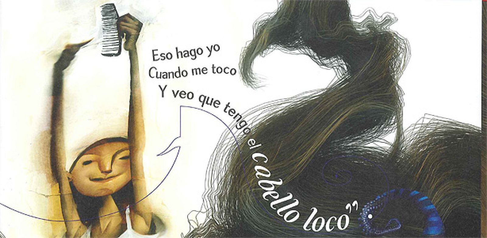 Fragmento de una página de 'Cabello loco' de Neil Gaiman y Dave McKean