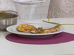Lubina en salsa verde de albahaca con pastel de garbanzos (31/08/10)