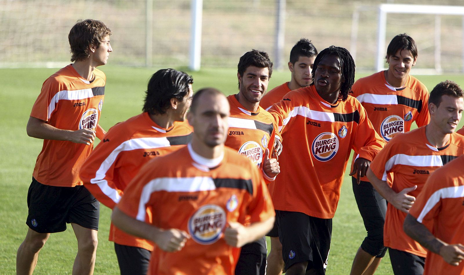 Los jugadores del Getafe, en su última sesión de entrenamiento antes de enfrentarse al Odense.