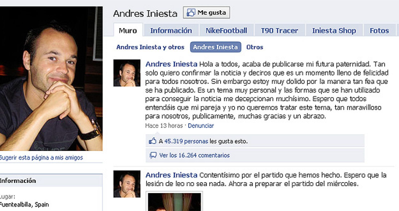 Iniesta, muy molesto en las redes sociales