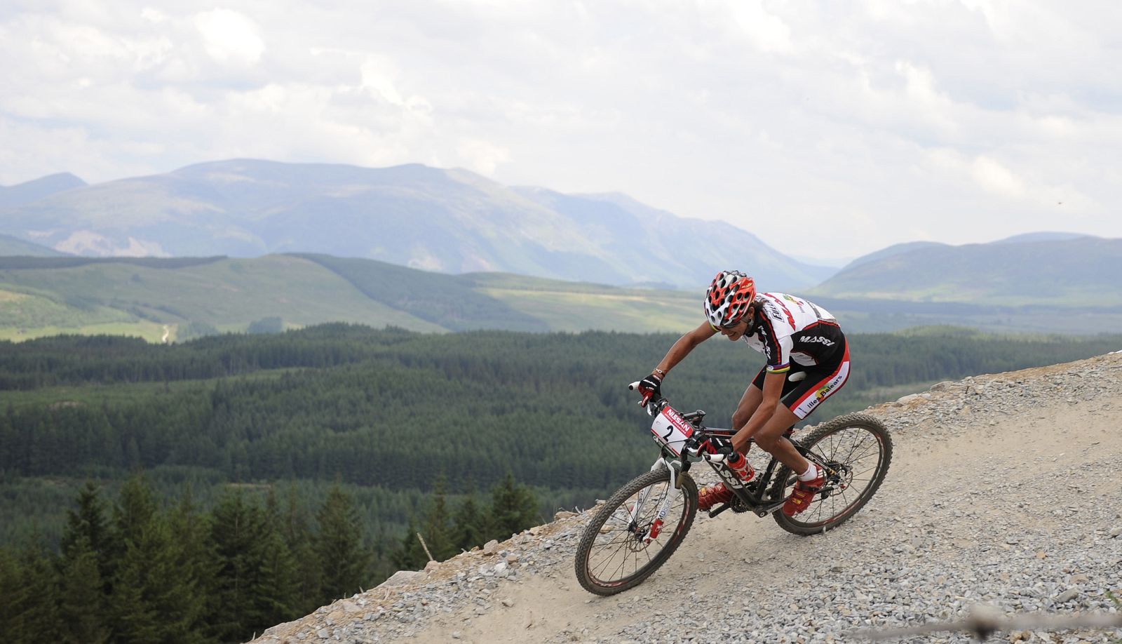 Margarita Fullana of Spain rides in the women's cross country event at the Mountain Bike World Cup in Fort William