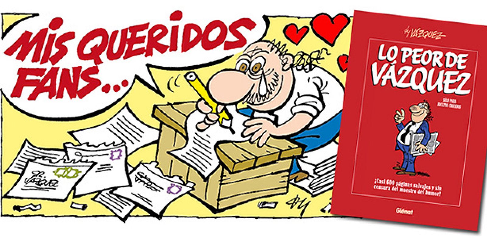 Viñeta y portada de 'Lo peor de Vázquez'