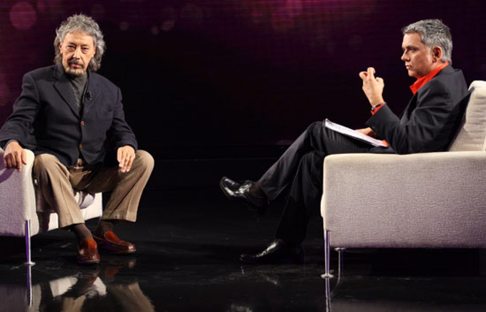 Lluís Llongueras, junto a Juan Ramón Lucas, en el programa 'En noches como ésta'