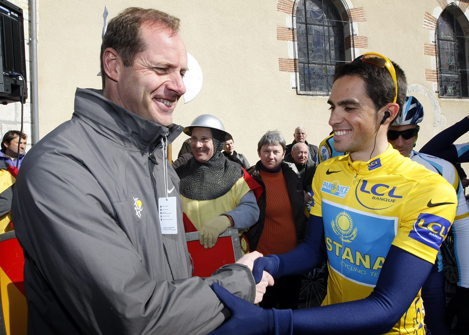 Christian Prudhomme junto a Contador durante la pasada edición de la París-Niza.