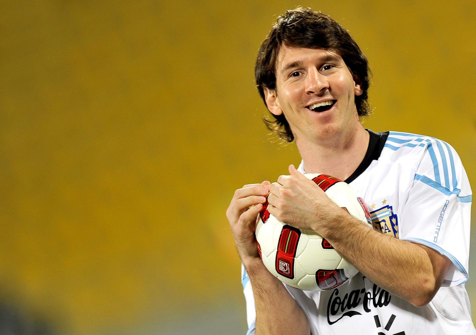 El jugador del FC Barcelona, Messi, en un entrenamiento con la selección argentina.