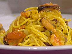 Pasta con langostinos y mejillones (26/11/10)