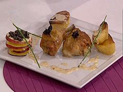 Pollo asado en salsa de anís y manzana (13/12/10)