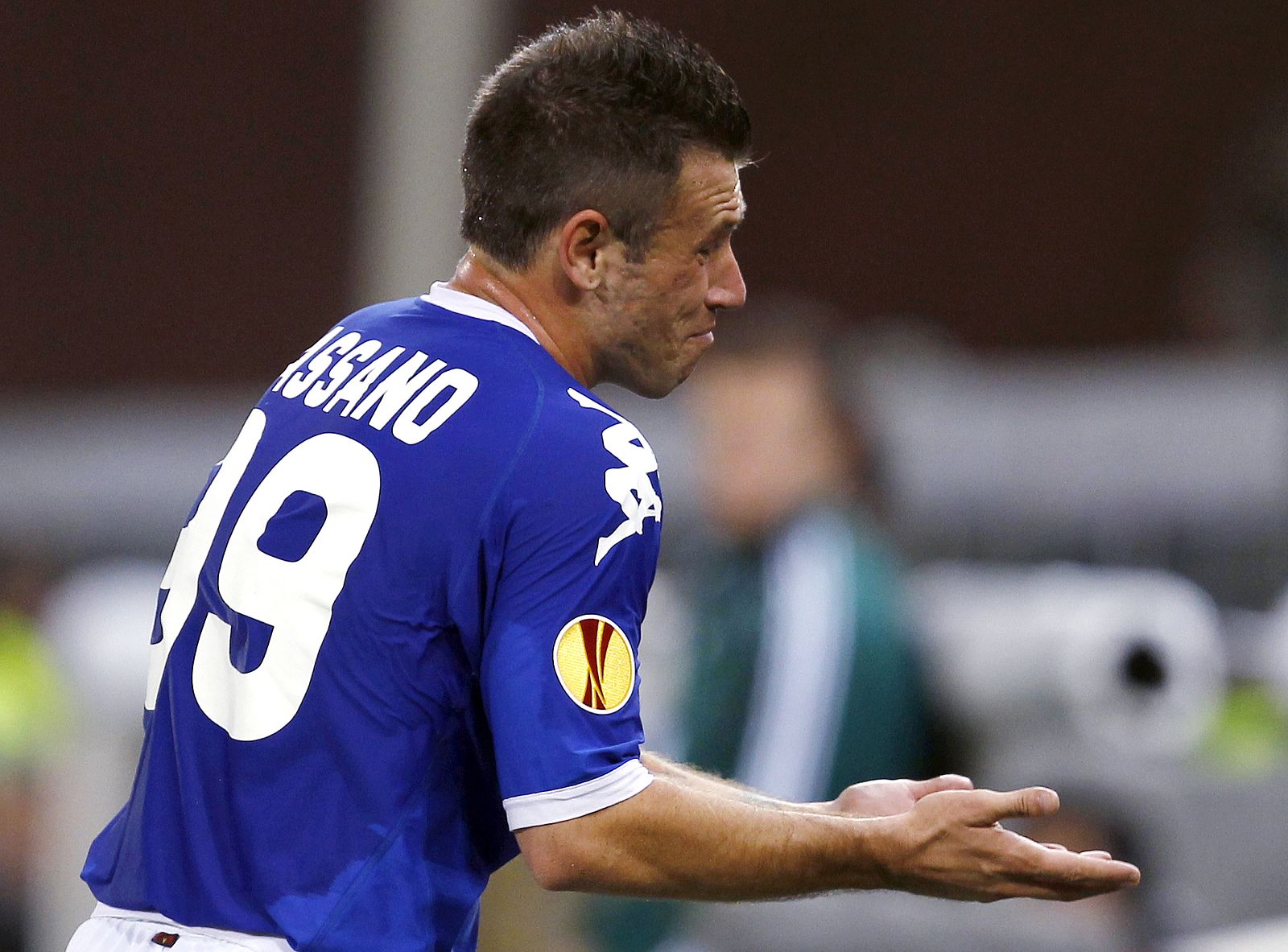 El delantero Antonio Cassano, durante un partido con el Sampdoria en la Europa League.