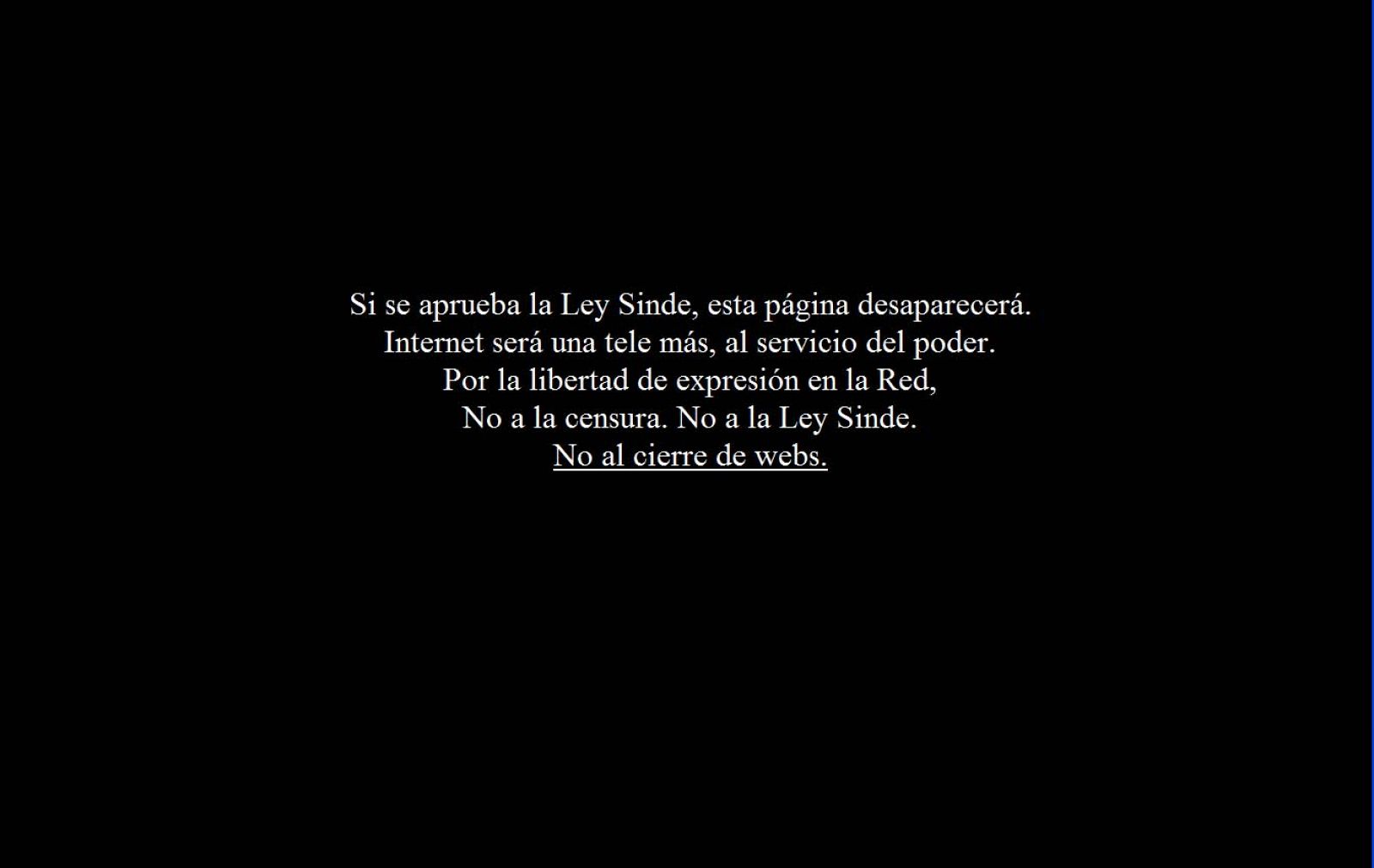 Una veintena de webs cierran contra la Ley Sinde