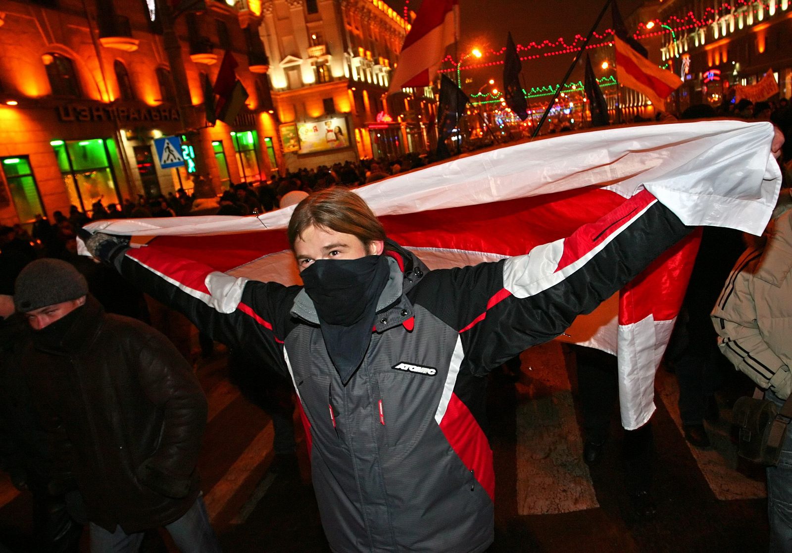 Manifestación de la oposición tras las elecciones presidenciales en Bielorrusia