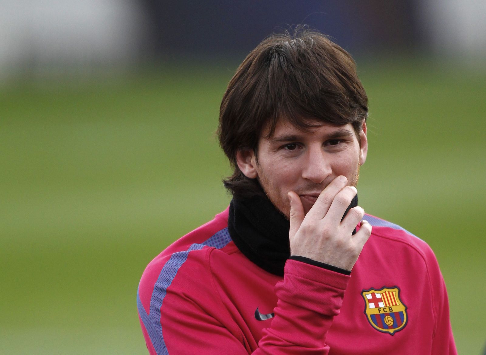 Messi, en un entrenamiento con el Barcelona.
