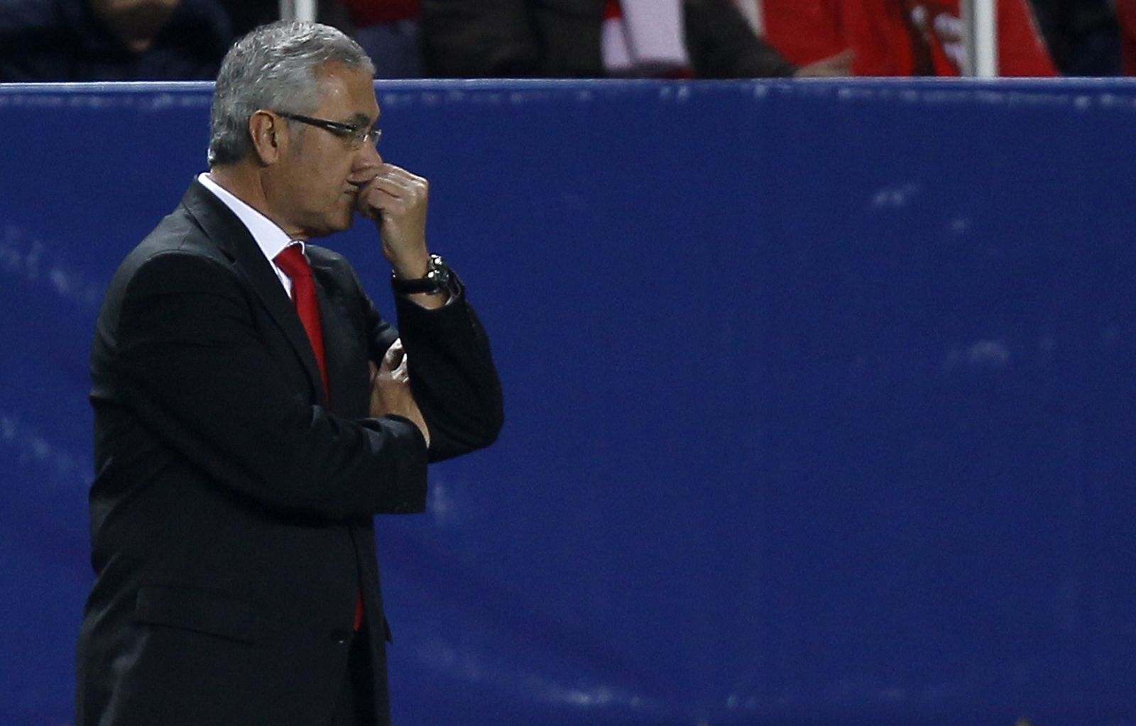 Sevilla's coach Manzano is seen during their Europa League soccer match against Porto in Seville