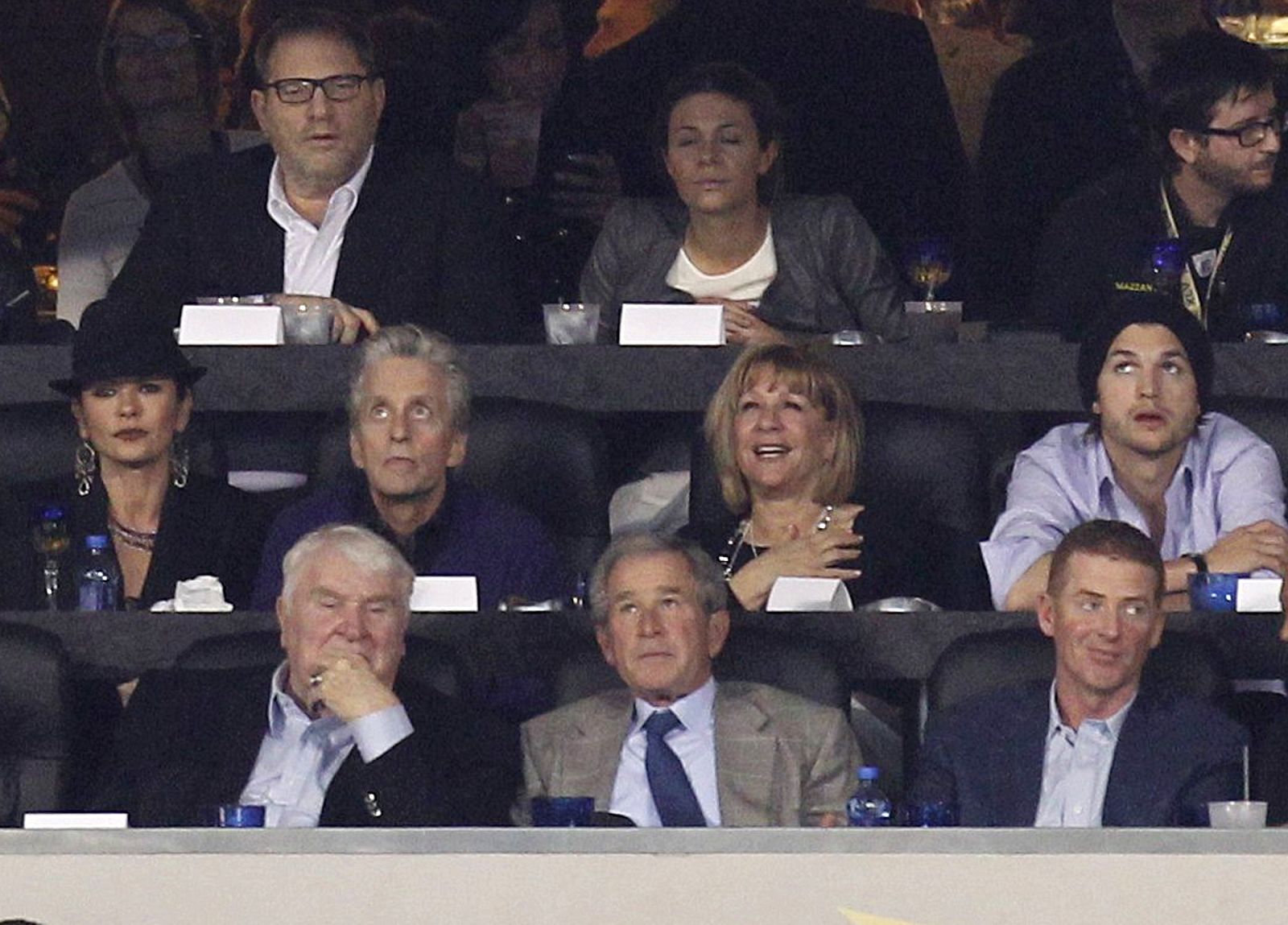 Former US President Bush watches Super Bowl XLV in Texas