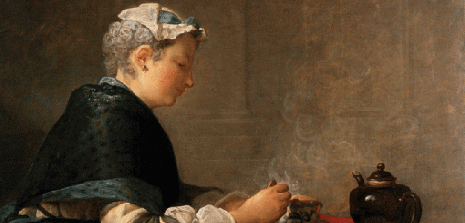 'Dama tomando el té'. De Chardin