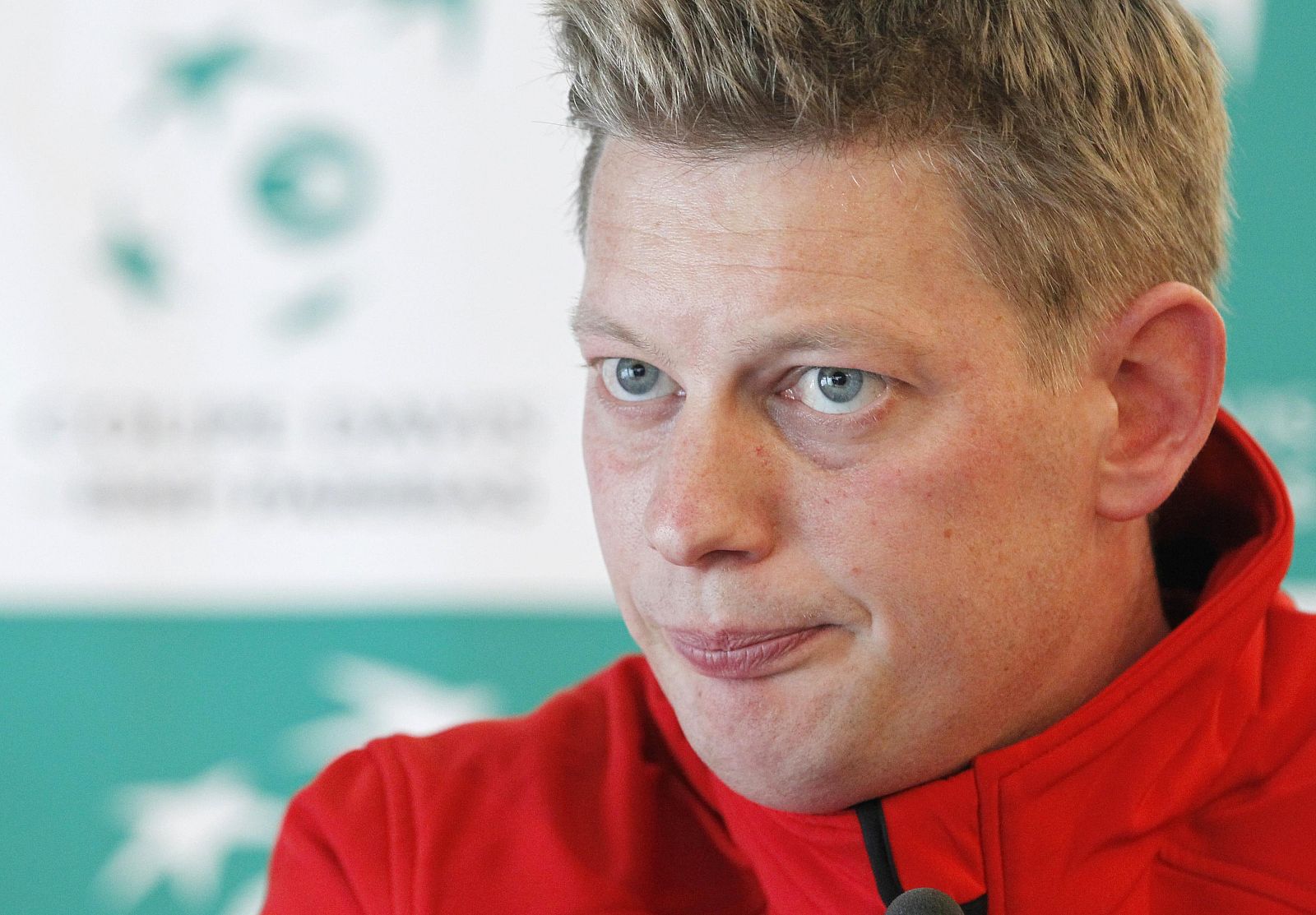 Belgium's Davis Cup team captain Reginald Willems addresses a news conference in Charleroi