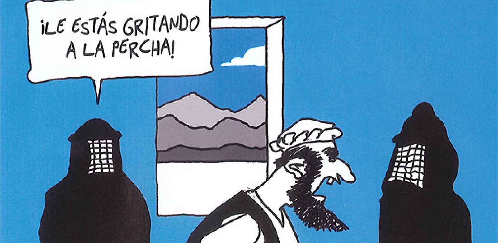 Fragmento de una viñeta de 'Burkamanía', de JacPé