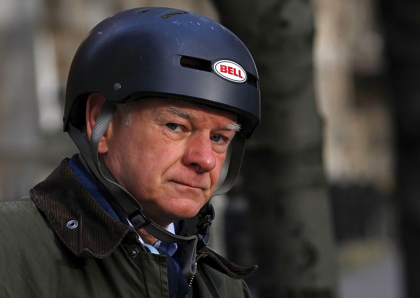 Davies, the former director of the London School of Economics, leaves a television and radio studio in central London