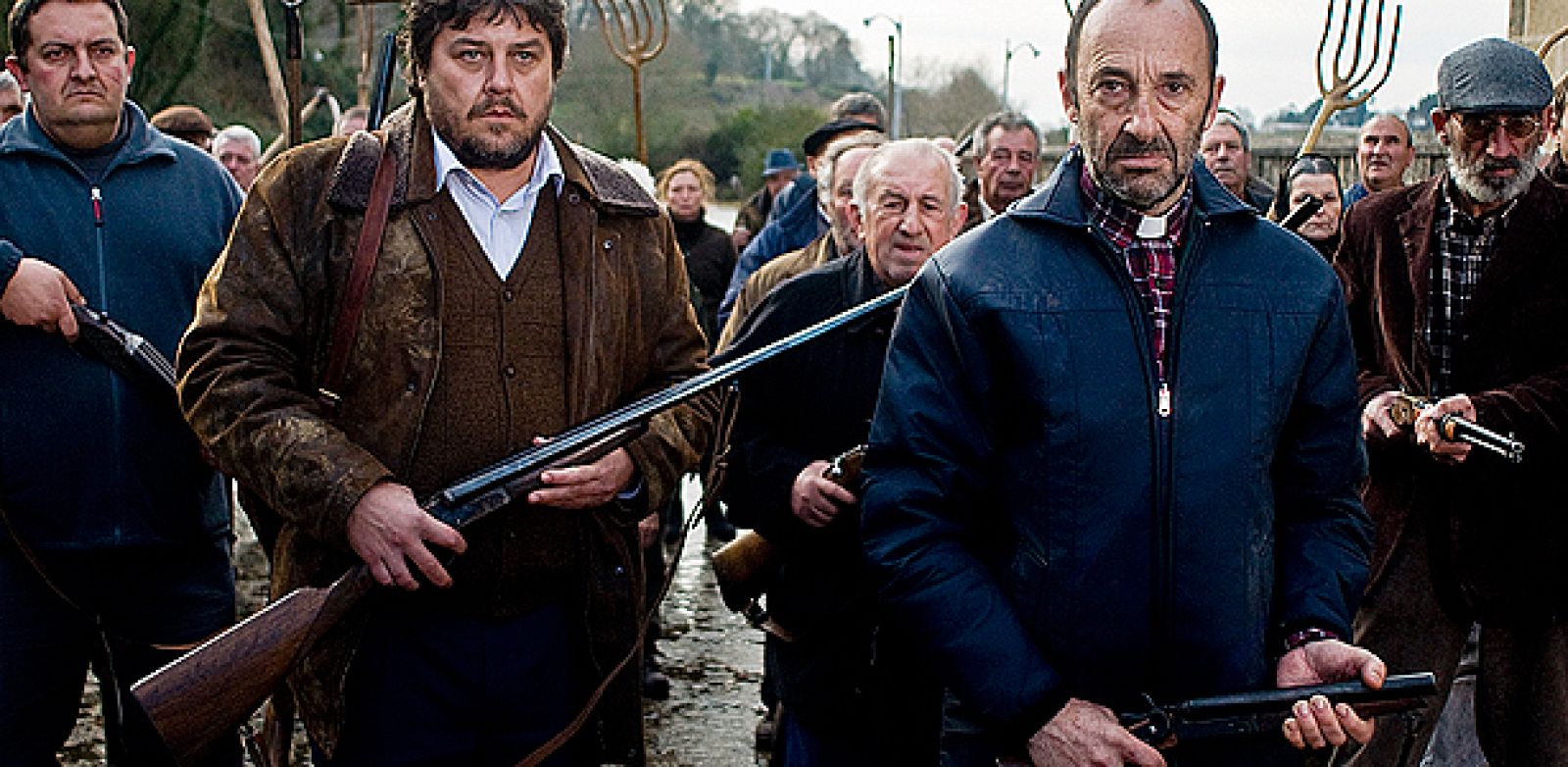 Fotografía del rodaje de 'Los lobos de Arga'