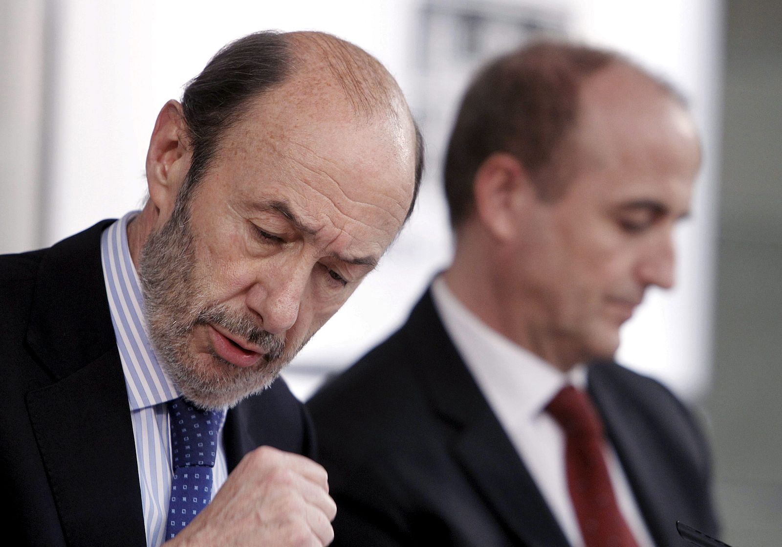 Imagen de Alfredo Pérez Rubalcaba en la rueda de prensa del Consejo de Ministros del pasado viernes