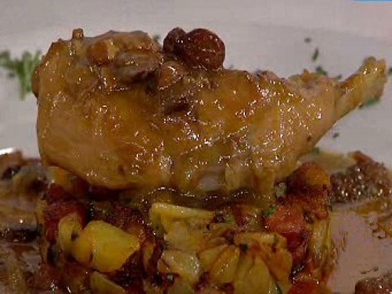 Conejo al brandy con patatas salteadas (17/03/11)