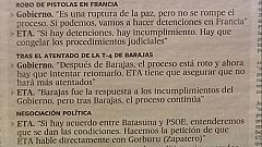 El Gobierno siguió negociando tras el atentado de la T-4, según las actas de ETA sobre el diálogo