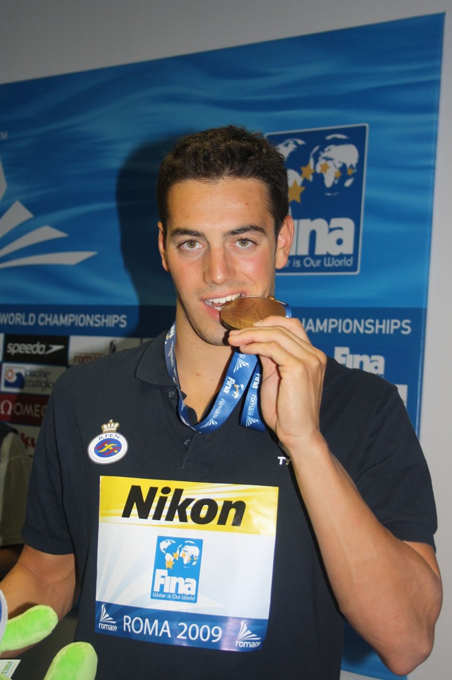 Rafa Muñoz, con su medalla de bronce.