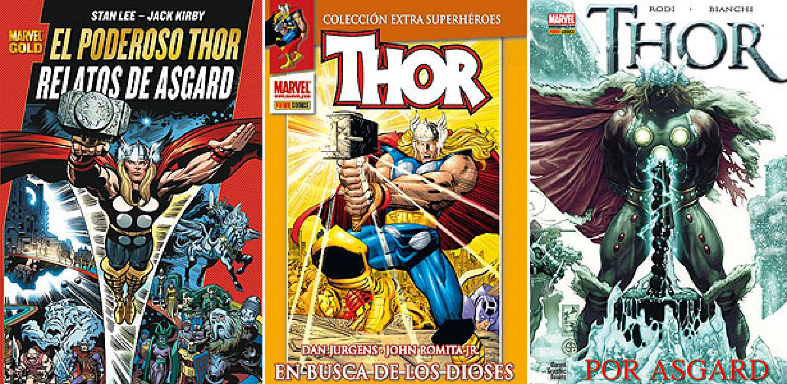 Portadas de 'Relatos de Asgard', 'En busca de los Dioses' y 'Por Asgard'