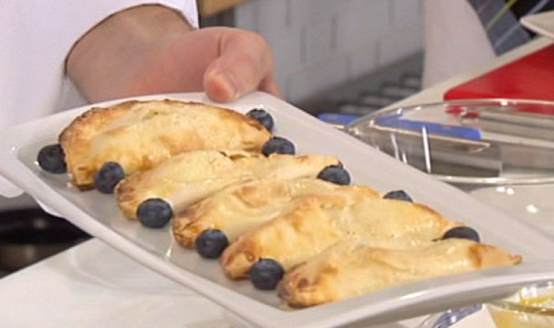 Empanadillas dulces con crema de frutas y ¿pescado congelado o fresco?