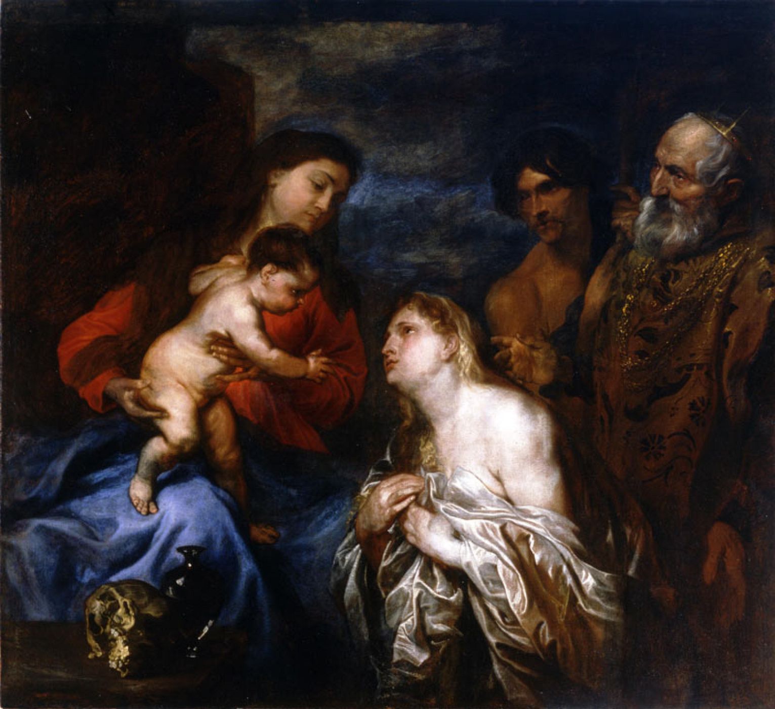 La Virgen y el Niño con los pecadores arrepentidos (1621-1627)Madrid, Real Academia de Bellas Artes de San Fernando, Museo nº inv. 323Óleo sobre lienzo. 127 x 137 cm