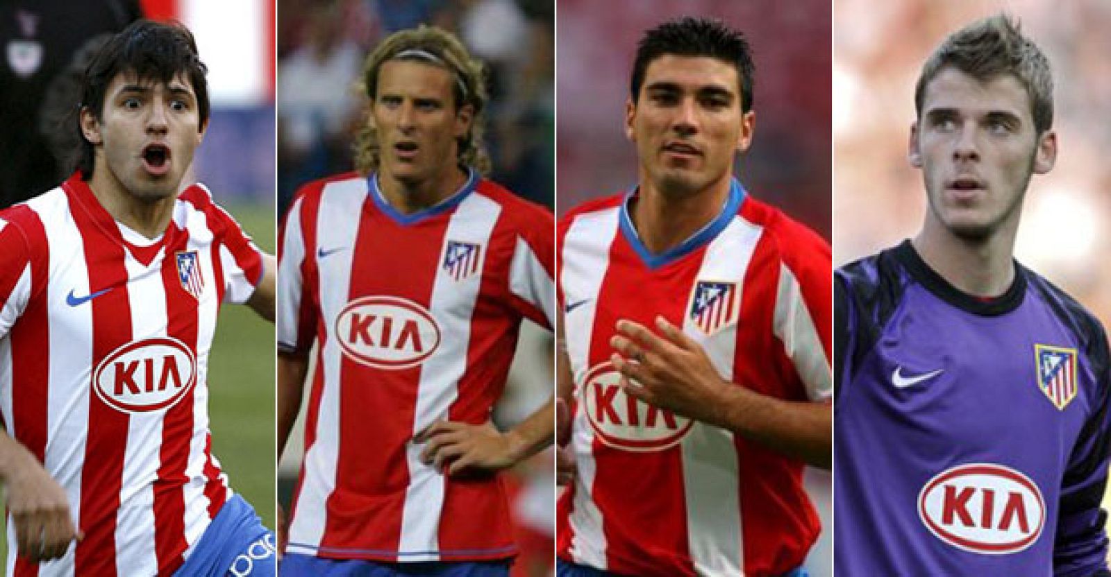 Los jugadores del Atlético de Madrid, Agüero, Forlán, Reyes y De Gea podrían dejar el club este verano.