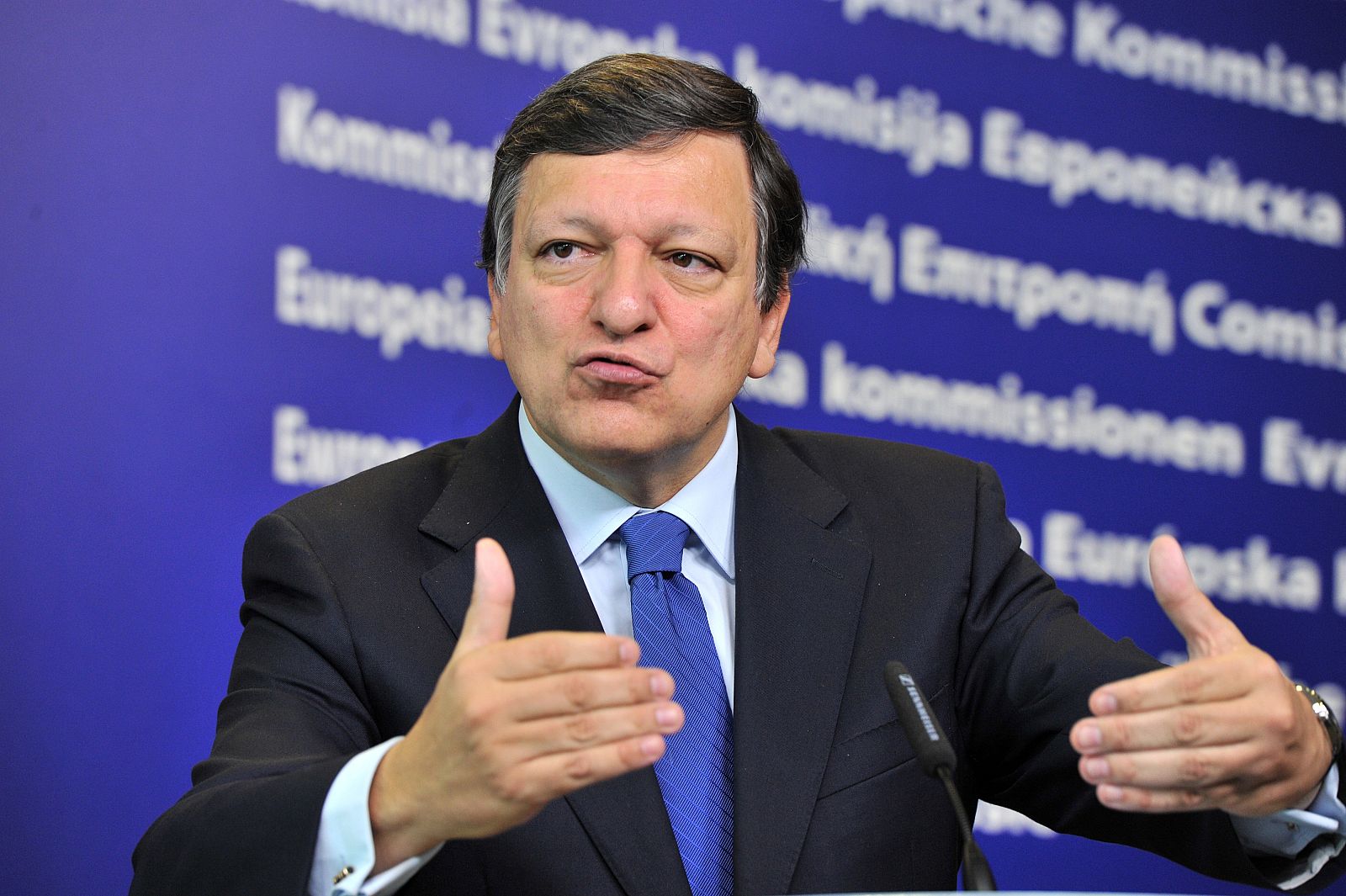 El presidente de la Comisión Europea, Jose Manuel Duaro Barroso, en rueda de prensa este jueves en Bruselas