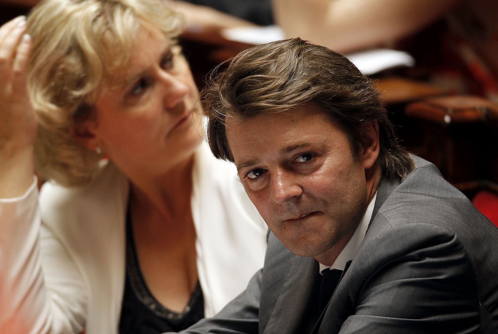 France's Apprenticeships and Training Minister Morano and Budget, Civil Service and Government Minister Baroin attend the questions to the government session at the National Assembly in Paris