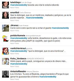 Twitter dedica 'canciones para teddy' tras el registro de la SGAE