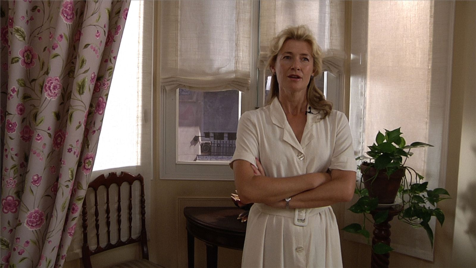 Ana Duato, caracterizada como Merche, durante la grabación de la nueva temporada de 'Cuéntame cómo pasó'.