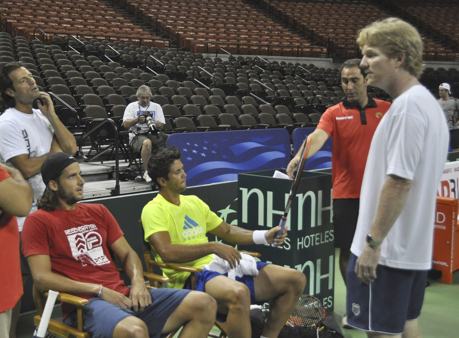Entrenamiento de la selección española de tenis