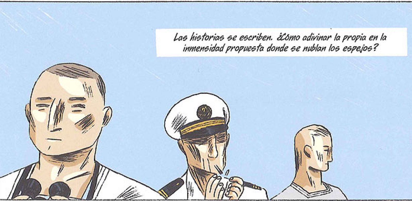 Viñeta de 'Los hombres en tierra', de Bernard Giraudeau y Christian Cailleaux