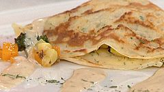 Crepes rellenos de verduras con mahonesa de anchoas (22/07/11)