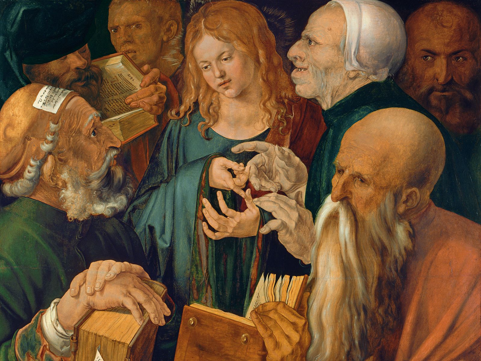 Alberto Durero. 'Jesús entre los doctores' (1506).  Museo Thyssen-Bornemisza, Madrid