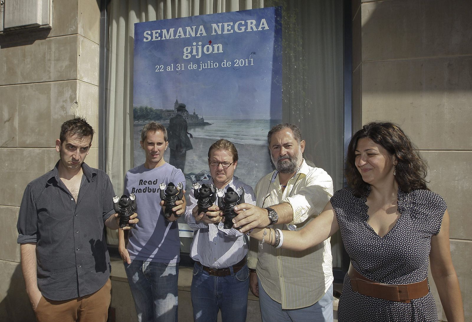 Los escritores galardonados en la Semana Negra de Gijón